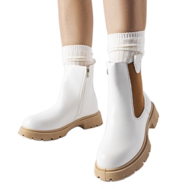 Botins brancos com sola bege Giacinta