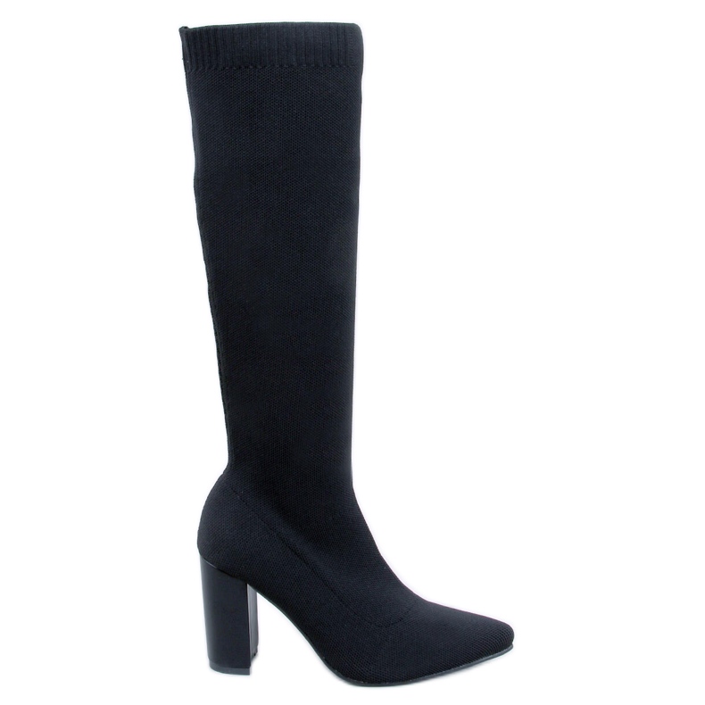 Elisha Botas pretas elásticas de salto alto preto