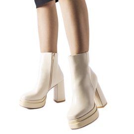 Botins bege de salto alto da Ashwood