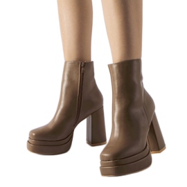 Botins marrons de salto alto, Ashwood marrom