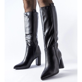 Botas clássicas pretas com salto Palma preto Botas clássicas pretas com salto Palma preto
