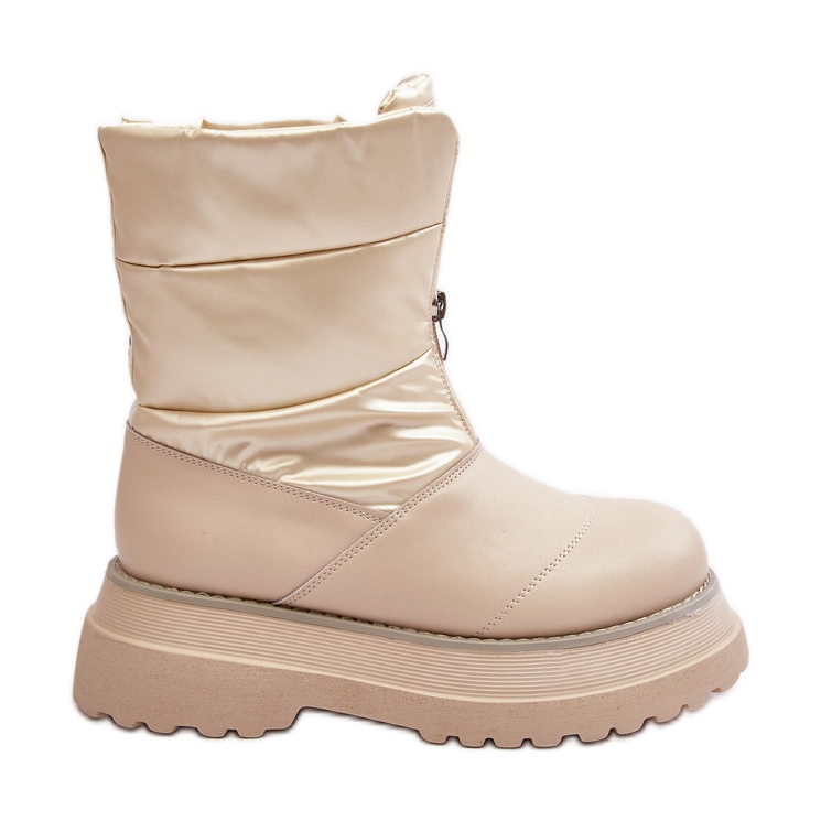 Botas de neve femininas com sola grossa e zíper GOE MM2N4079 bege