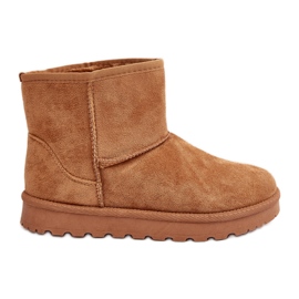 Botas femininas de neve com isolamento de camurça Camel Nanga marrom