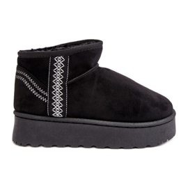 Botas femininas isoladas para neve com plataforma preta Lomessa preto