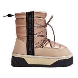 Botas de neve femininas com sola grossa Vegan D.Franklin DFSH371006 bege