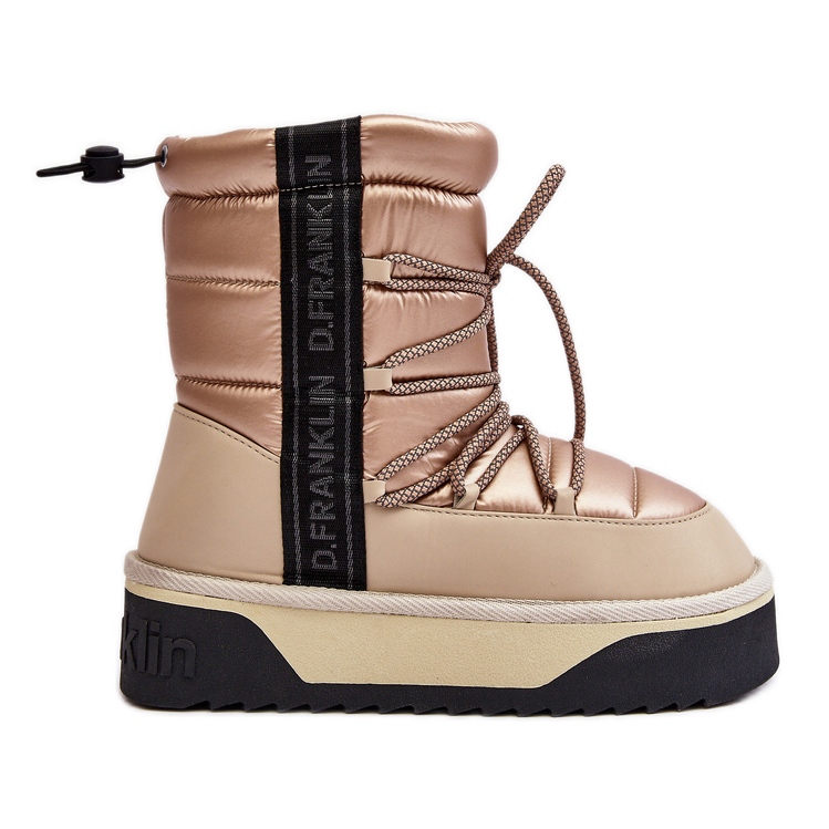 Botas de neve femininas com sola grossa Vegan D.Franklin DFSH371006 bege