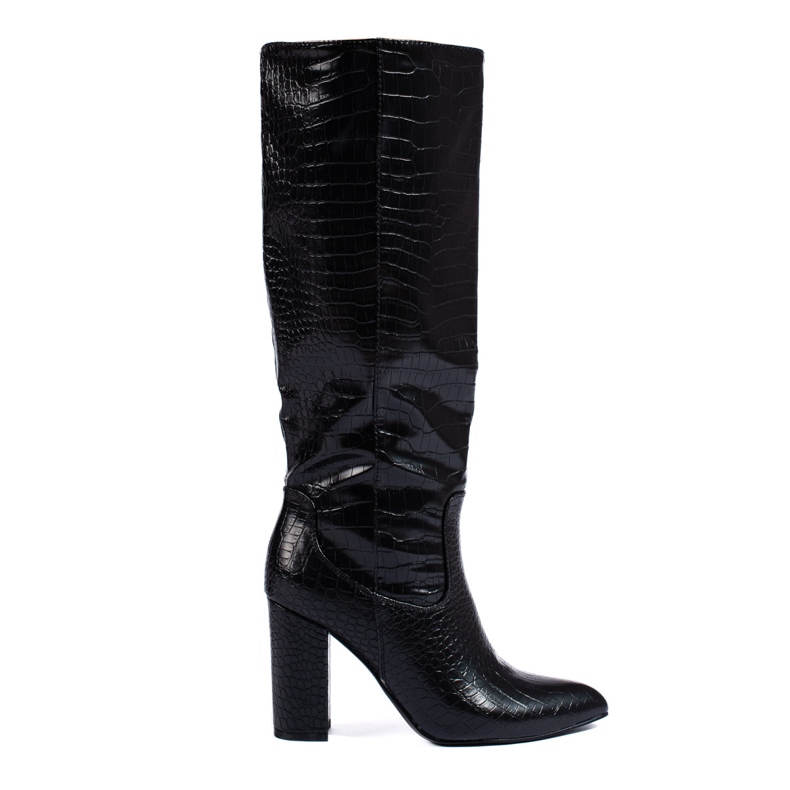 Botas femininas pretas de salto alto Shelovet preto