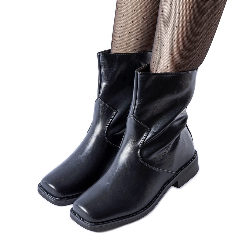 Botas pretas com biqueira retangular com isolamento Bel preto