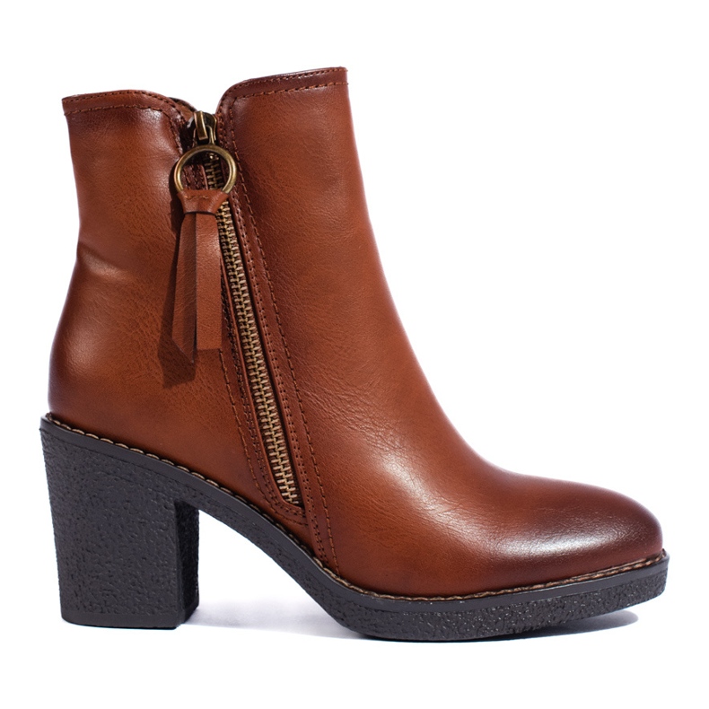 SHELOVET Botins femininos castanhos