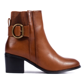 Botins elegantes de salto alto Shelovet castanhos marrom