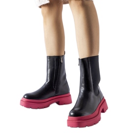 Botins pretos com sola Garden rosa