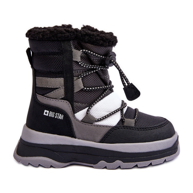 Botas de neve isoladas infantis com zíper pretas Big Star MM374193 preto