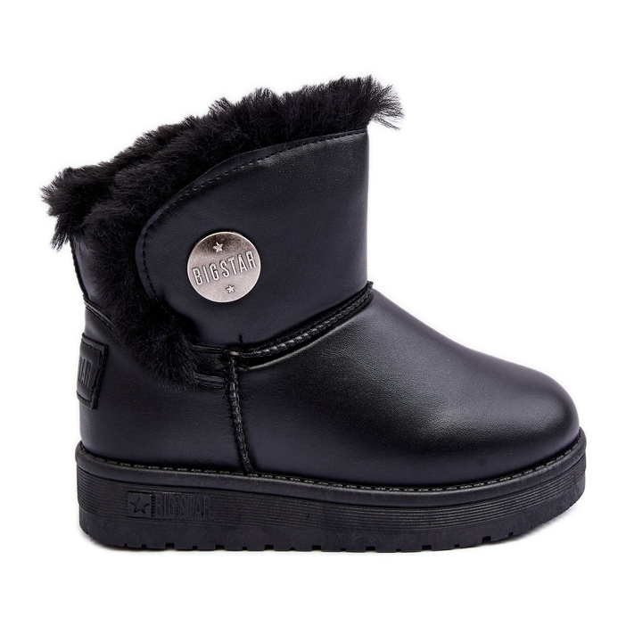 Botas de neve infantis com forro de pele pretas Big Star MM374082 preto Botas de neve infantis com forro de pele pretas Big Star MM374082 preto