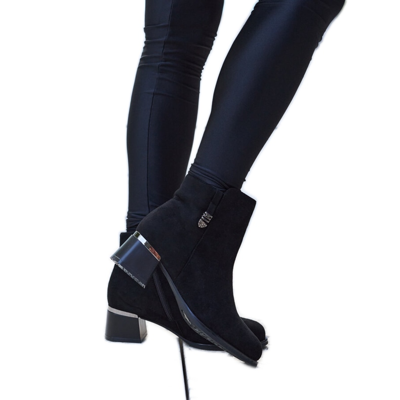 Botas elegantes pretas com strass Bocconi preto