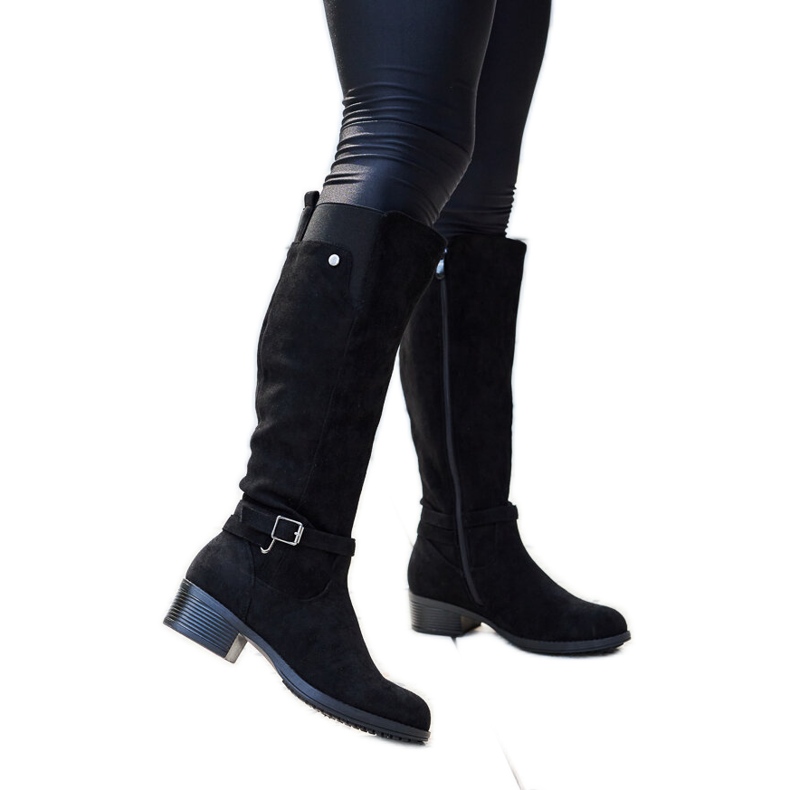 Botas pretas de camurça ecológica Castelvetro com isolamento preto