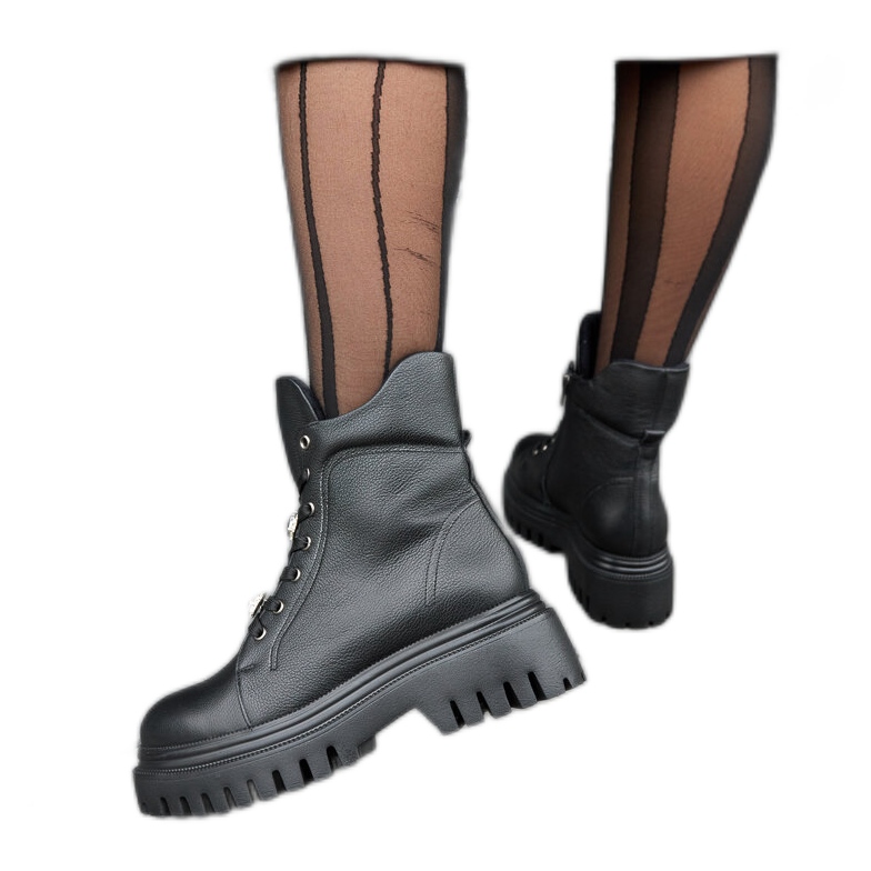 Botas com isolamento de couro preto Karino Botas com isolamento de couro preto Karino