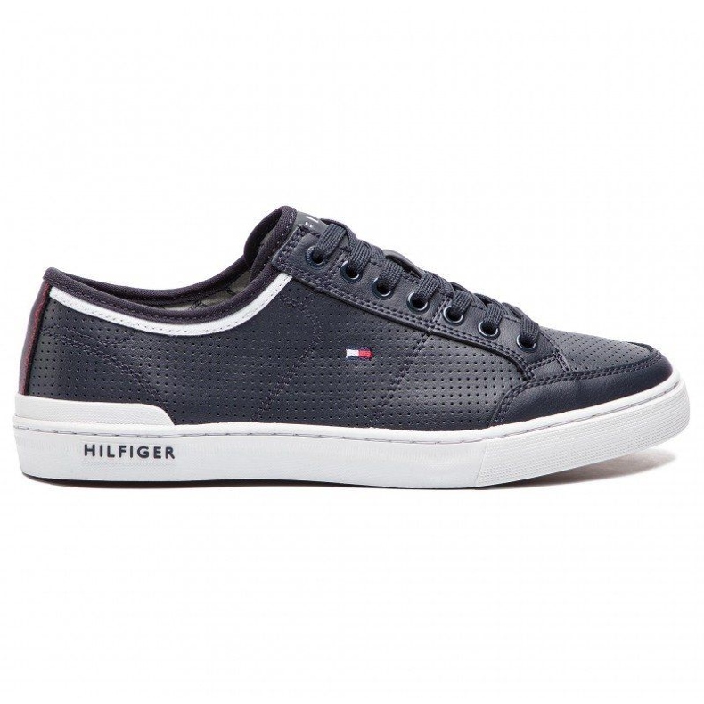 Tommy Hilfiger Core Corporate Couro Tênis M sapatos FM0FM00552-403 azul