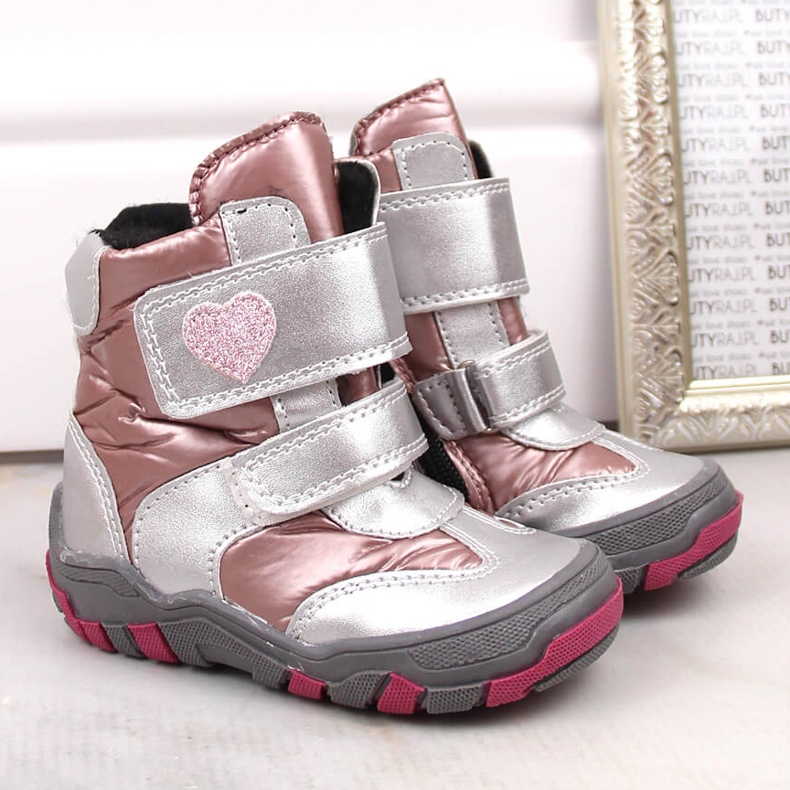 Botas femininas com velcro, isoladas, Kornecki 6968 prata