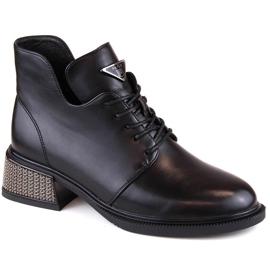 Botins femininos com isolamento preto Filippo DBT4881 e salto decorativo preto Botins femininos com isolamento preto Filippo DBT4881 e salto decorativo preto