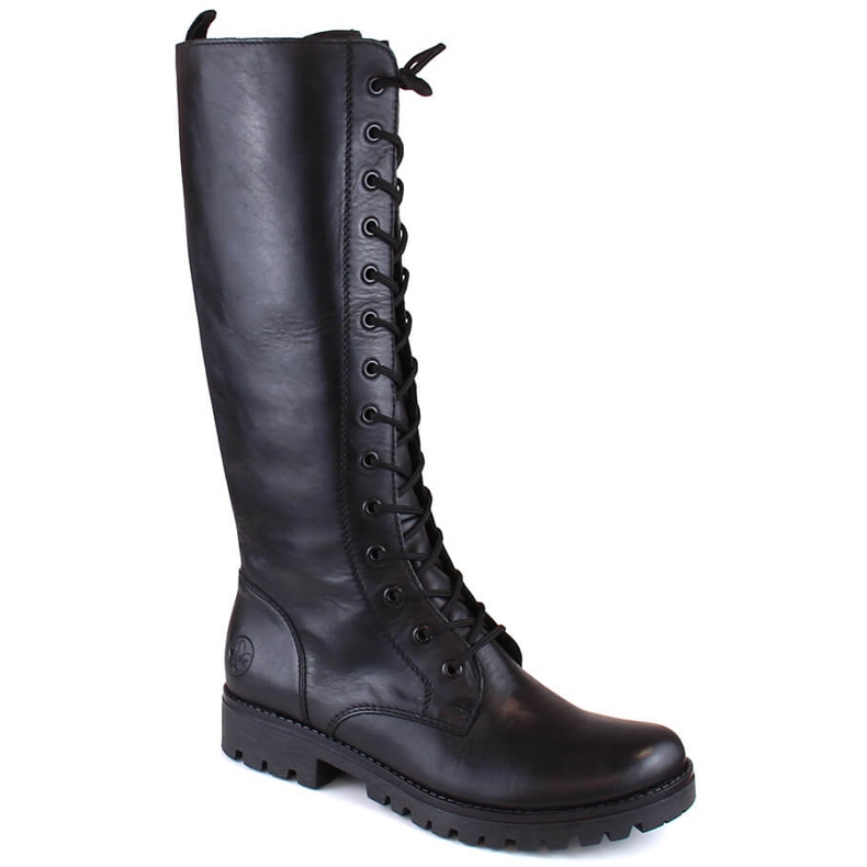 Botas femininas confortáveis ​​de couro com isolamento Rieker preto 78543-00