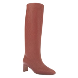 Marco Shoes Cleo Botas padrão marrom