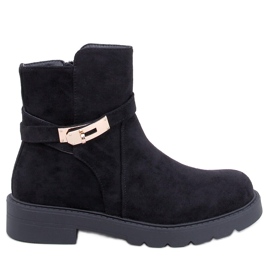 Drapers Botas rasas de camurça preta preto