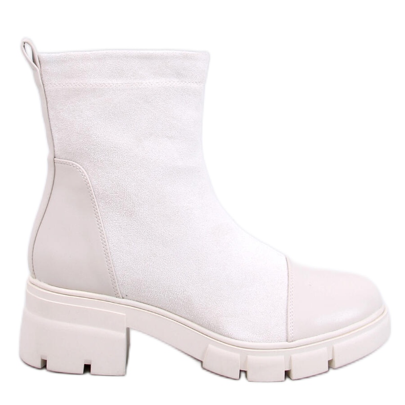 Botins Olson Bege com salto largo