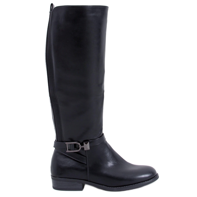 Botas femininas de flor integral Jessie Black preto
