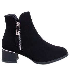 Leines Botins pretos de salto baixo