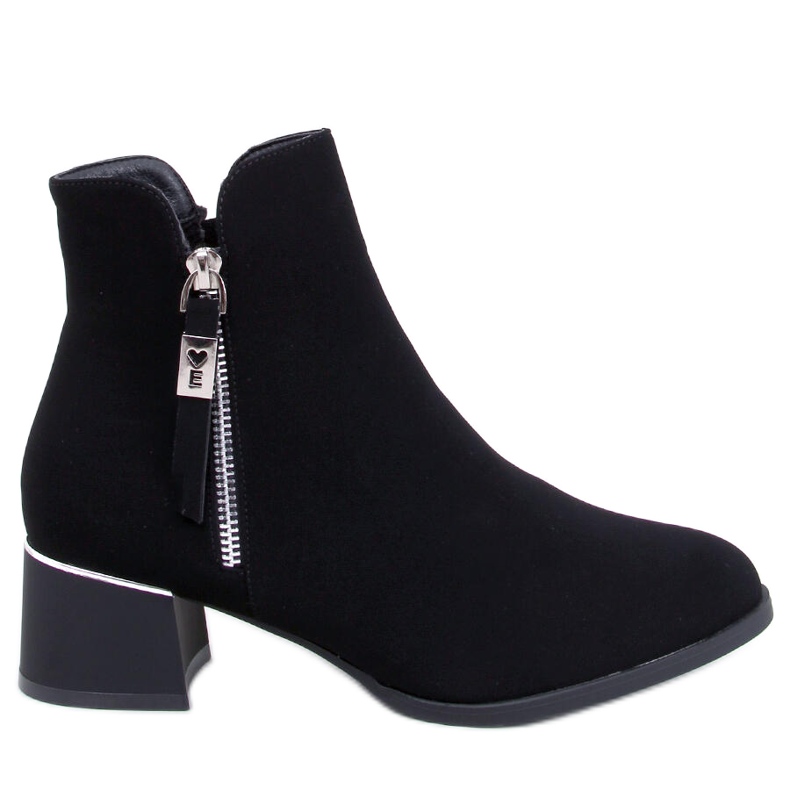 Leines Botins pretos de salto baixo