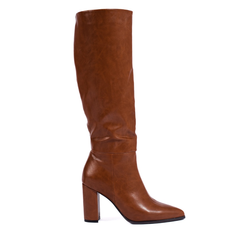 Botas femininas de salto alto marrons Shelovet marrom castanho