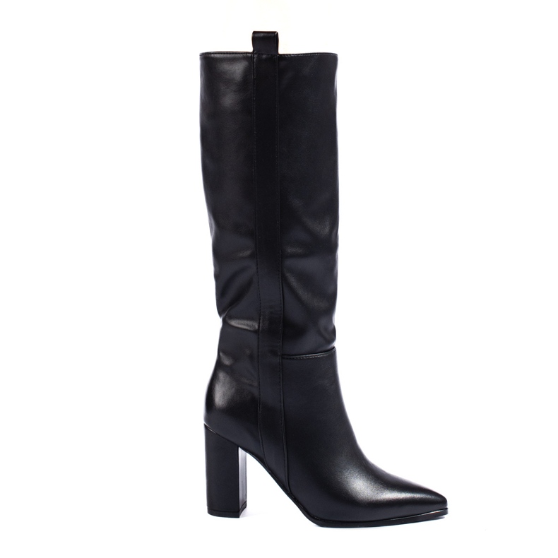 Elegantes botas pretas de salto alto Shelovet preto