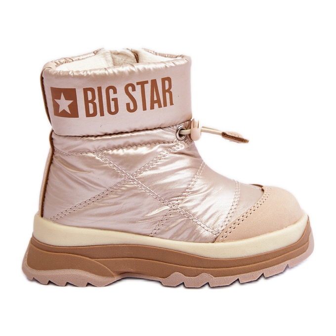 Botas de neve isoladas infantis com zíper Big Star MM374197 bege