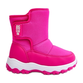 Botas de neve isoladas infantis com velcro rosa Big Star MM374121