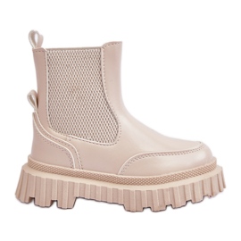 Botas infantis com zíper isolado bege Jolynn Botas infantis com zíper isolado bege Jolynn