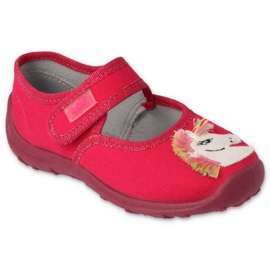 Chinelos infantis Befado com velcro 661X009 rosa