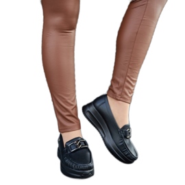 Mocassins pretos com fivela Vigolo preto