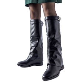 Botas pretas com isolamento e cunha oculta Mia preto Botas pretas com isolamento e cunha oculta Mia preto