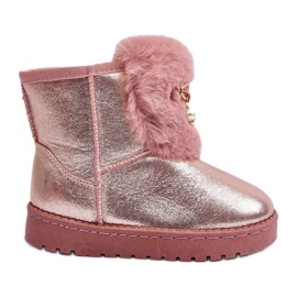 Botas de neve infantis rosa Hasiba forradas com pele