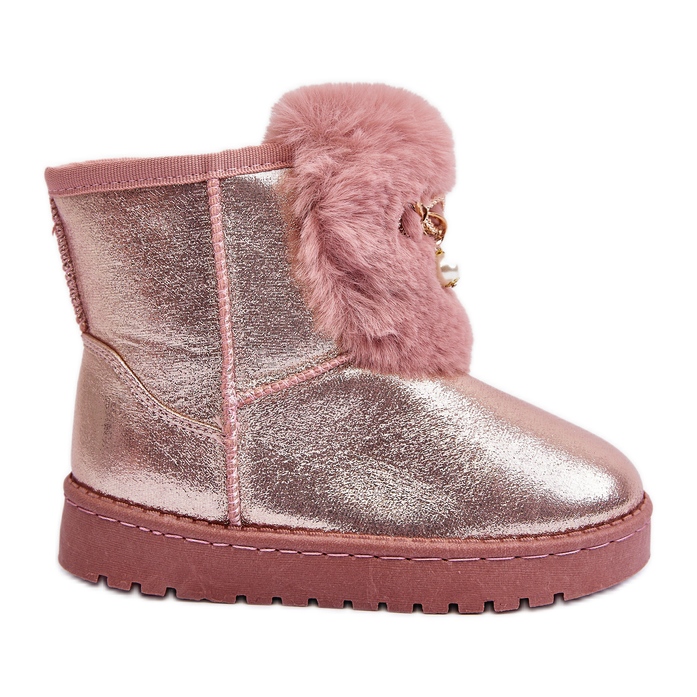 Botas de neve infantis rosa Hasiba forradas com pele