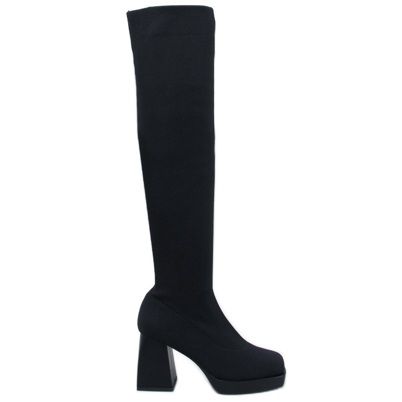 Bota de salto alto Hilary Black. preto