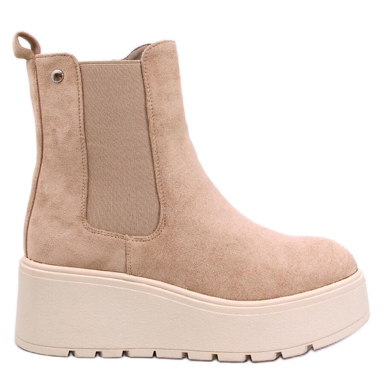 Botas de cunha Ronda Khaki bege