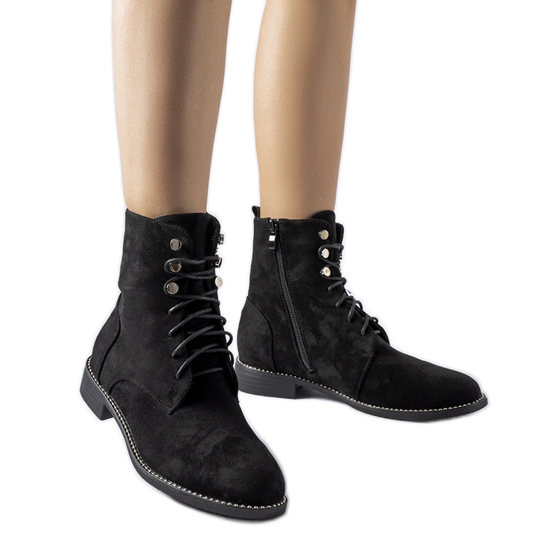 Botins pretos com isolamento em camurça ecológica Carpanzano