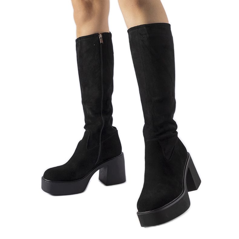 Botas pretas de salto alto Zito com isolamento preto