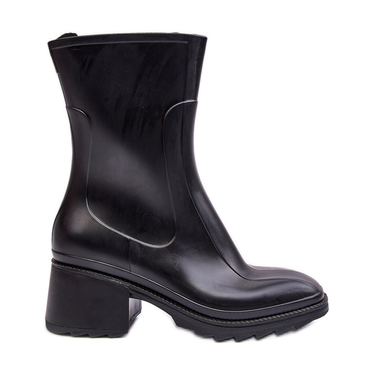 Botas femininas de salto alto com galochas foscas pretas Bertaida preto