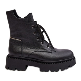 Botas femininas de couro com zíper Zazoo 949P pretas preto Botas femininas de couro com zíper Zazoo 949P pretas preto