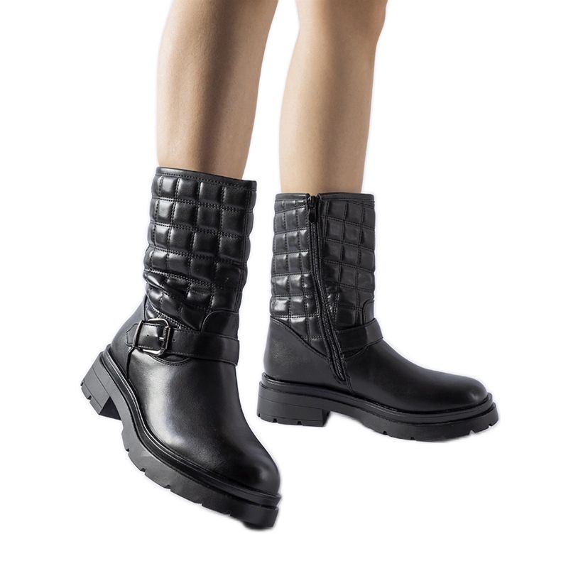 Botins acolchoados pretos Bluffs