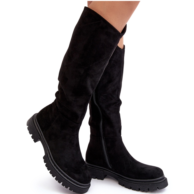 Botas femininas com isolamento acima do joelho Heliofa pretas preto