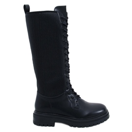 Botas Eddies pretas com parte superior flexível preto