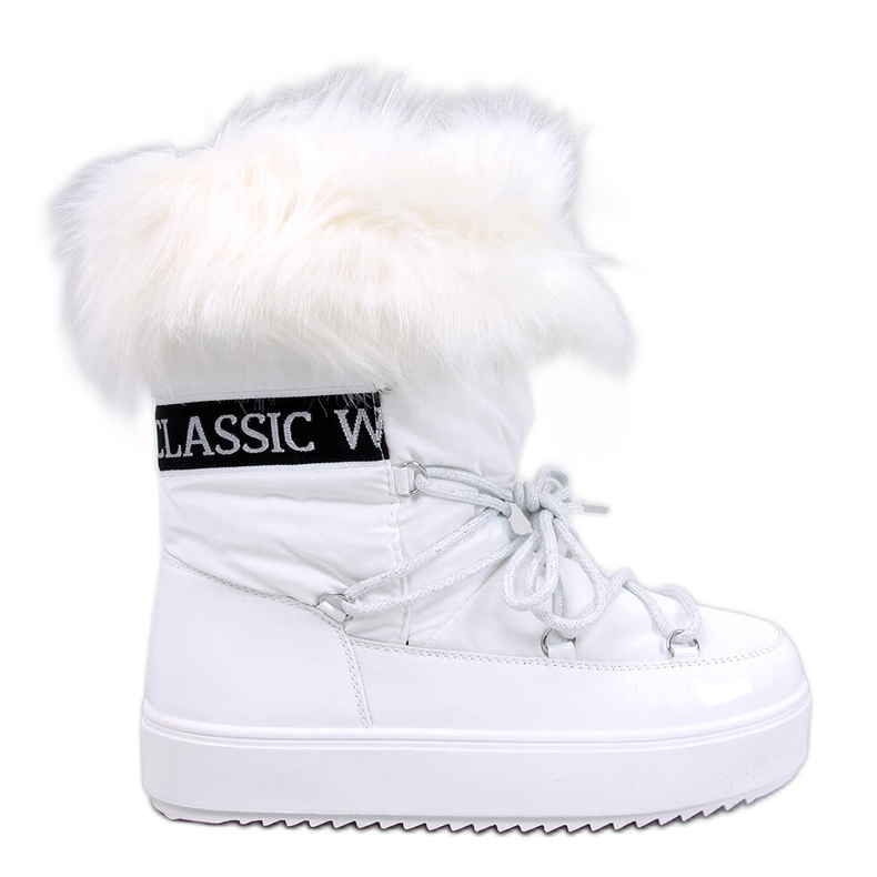 Botas de neve de pele branca Kendals branco